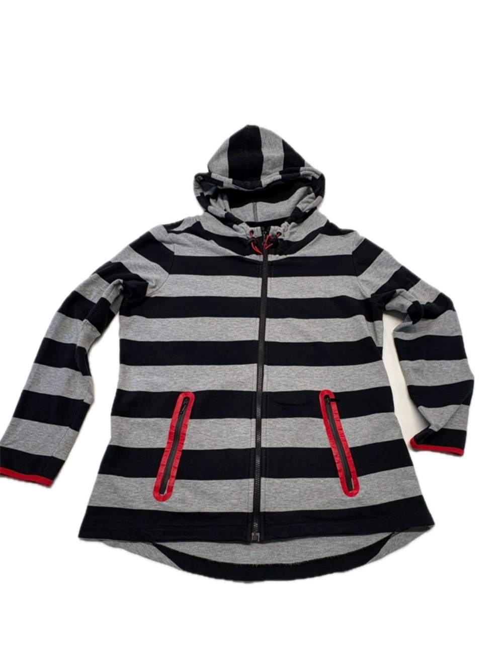 Orly Marbella Striped Hooded Cardigan Jacket Size M
